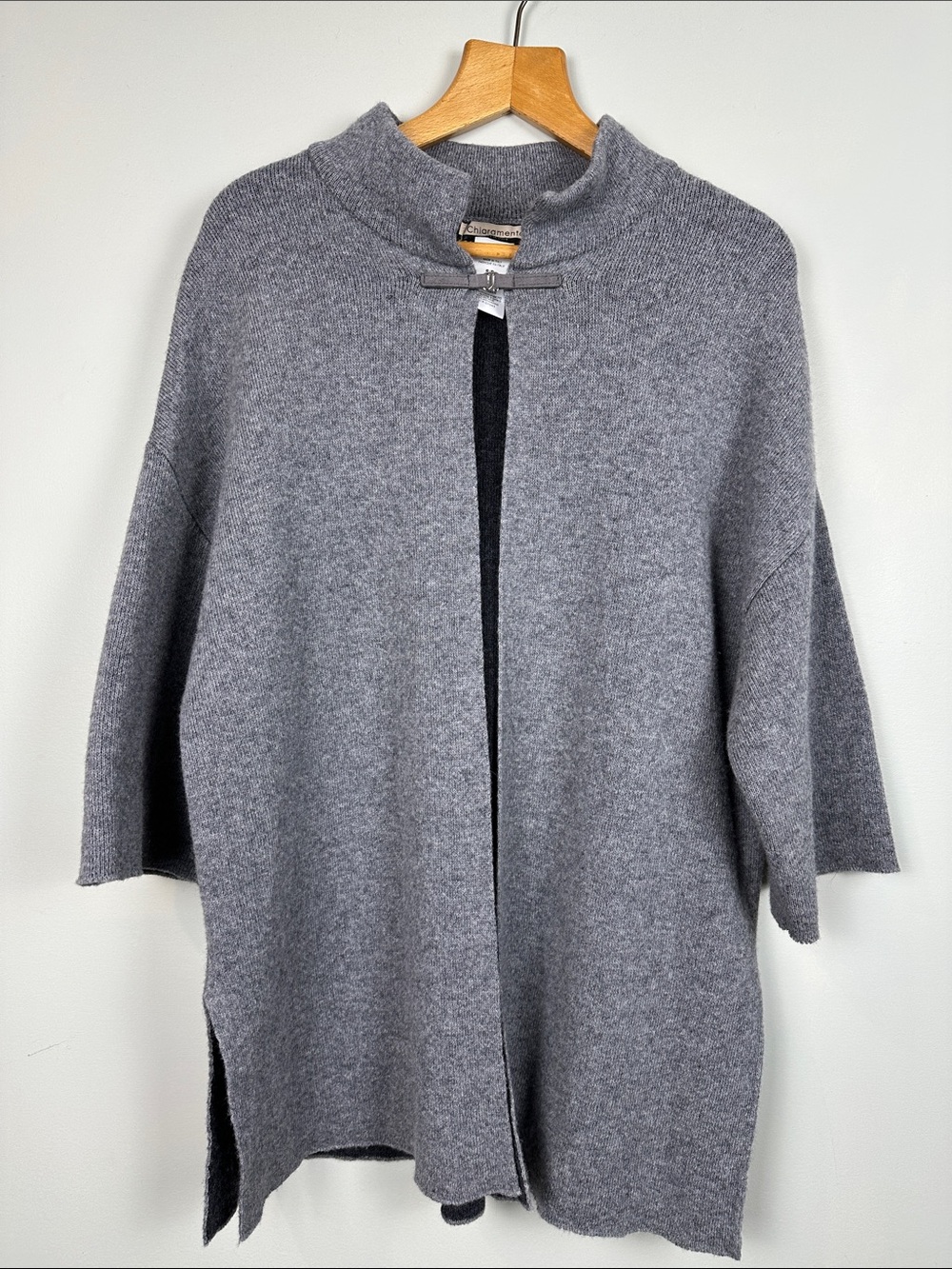 71. Chiaraments wool blend Italy open cape cardigan sweater